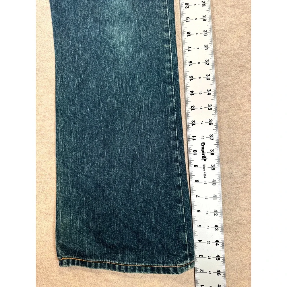 Levis 507 Western Slim Bootcut Jeans Mens 36x34 Blue Whiskering Denim Mid Rise
